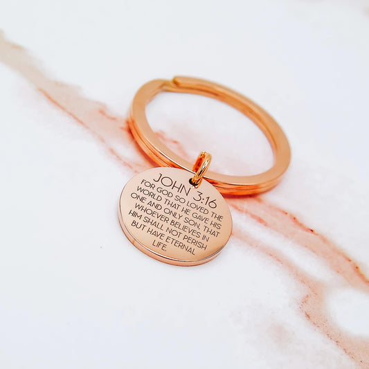 BIBLE VERSE KEYCHAIN - Avy + Tay