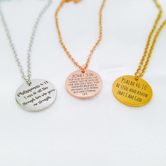 BIBLE VERSE NECKLACE - Avy + Tay