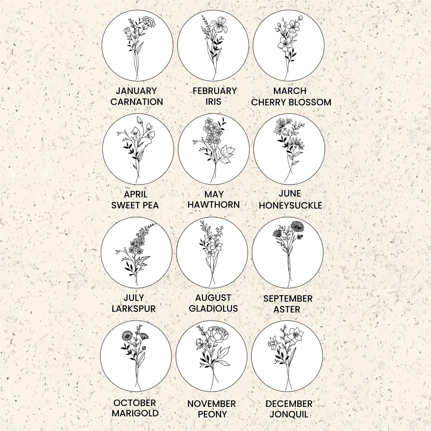 BIRTH FLOWER CONNECTOR NECKLACE - Avy + Tay