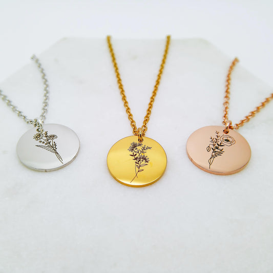 BIRTH FLOWER NECKLACE - Avy + Tay