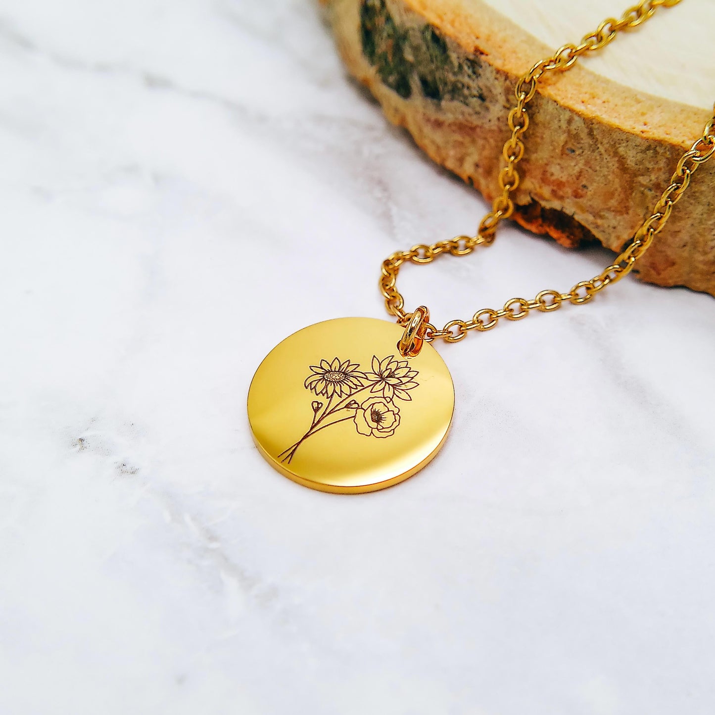 COMBINED BIRTH FLOWER NECKLACE - Avy + Tay