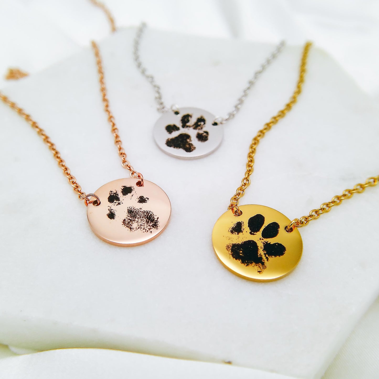 CUSTOM ACTUAL PAW PRINT CONNECTOR NECKLACE - Avy + Tay