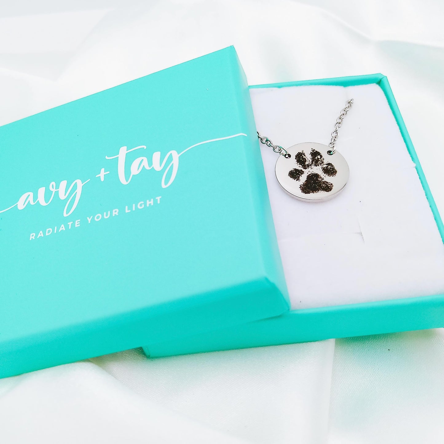 CUSTOM ACTUAL PAW PRINT CONNECTOR NECKLACE - Avy + Tay