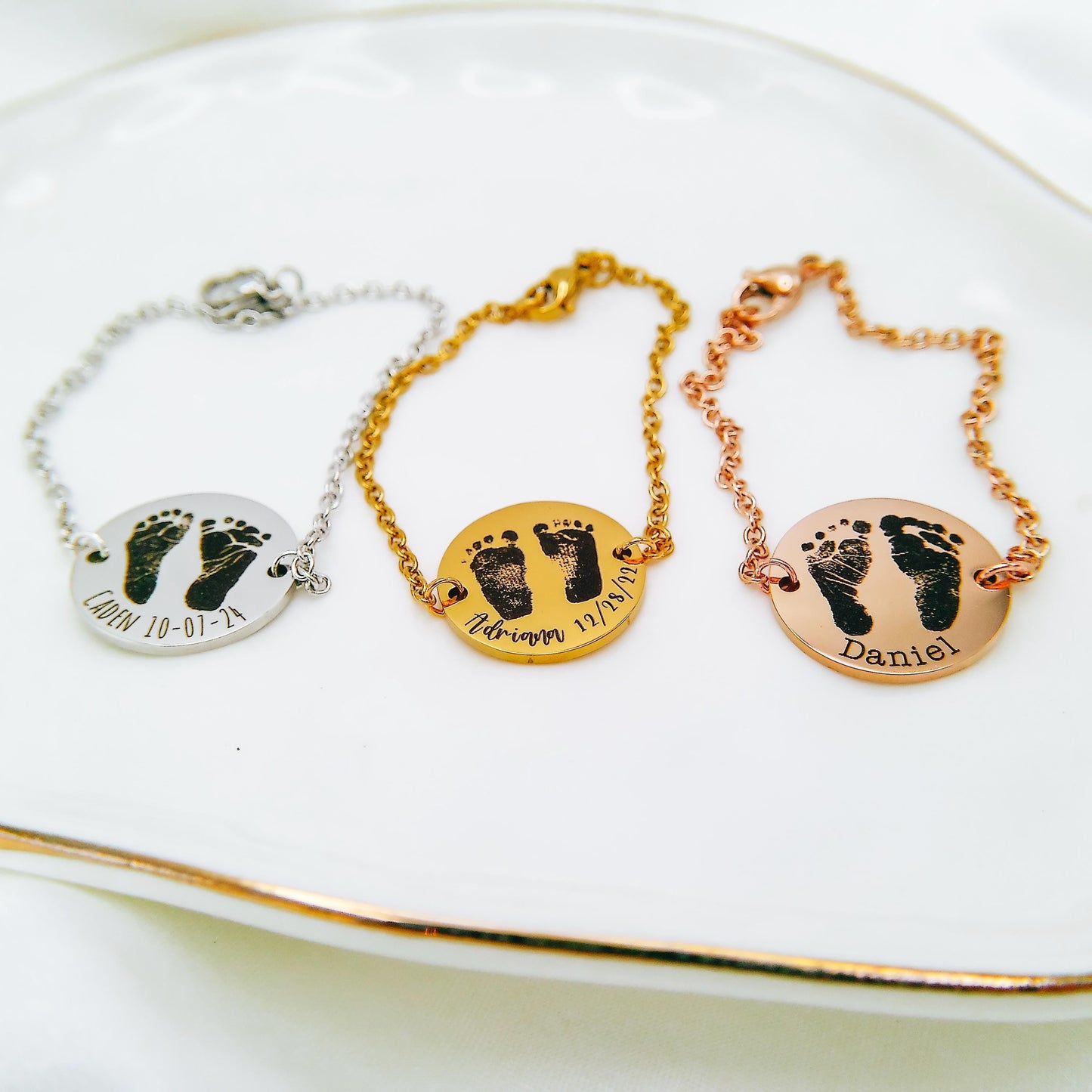 CUSTOM BABY FOOTPRINT BRACELET - Avy + Tay