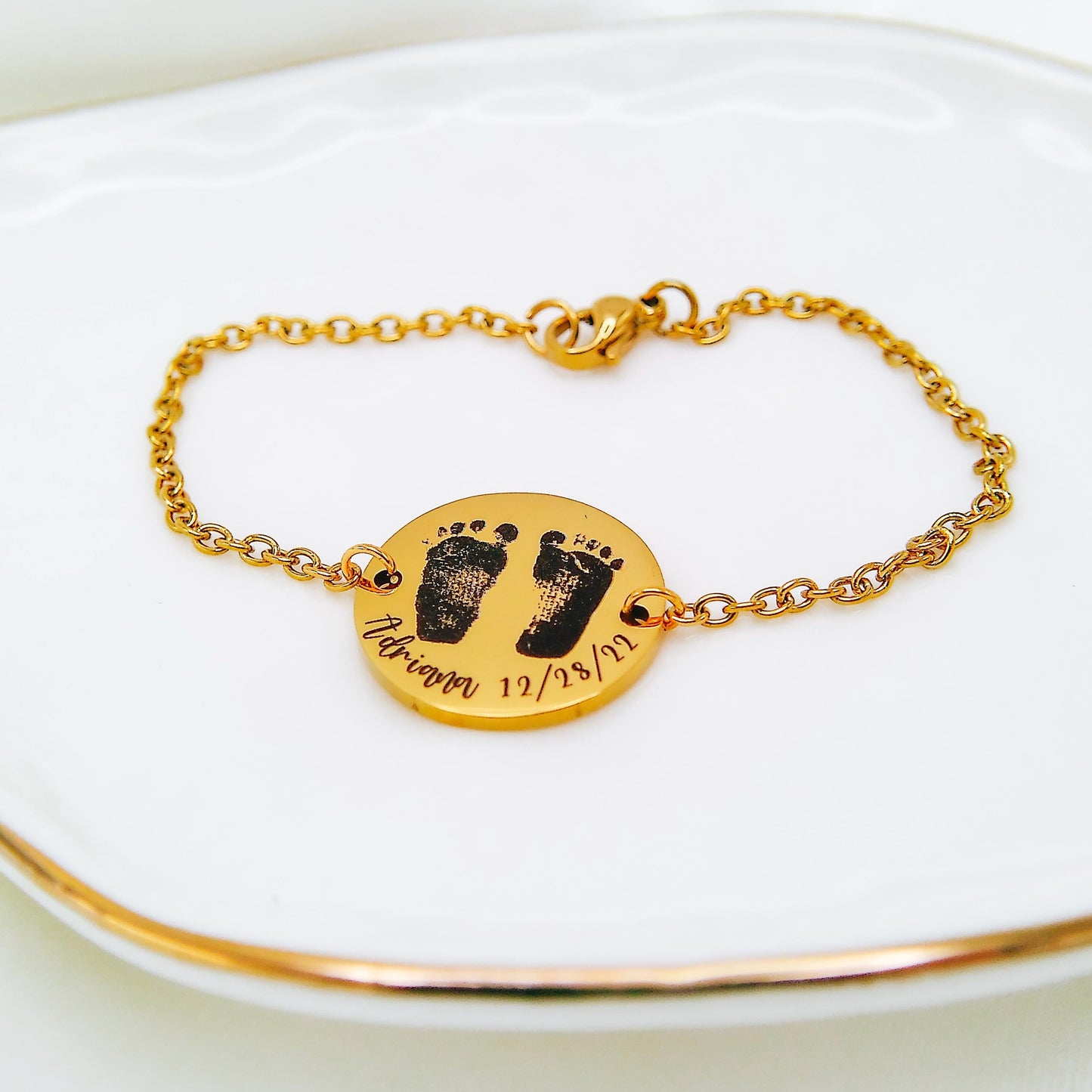 CUSTOM BABY FOOTPRINT BRACELET - Avy + Tay