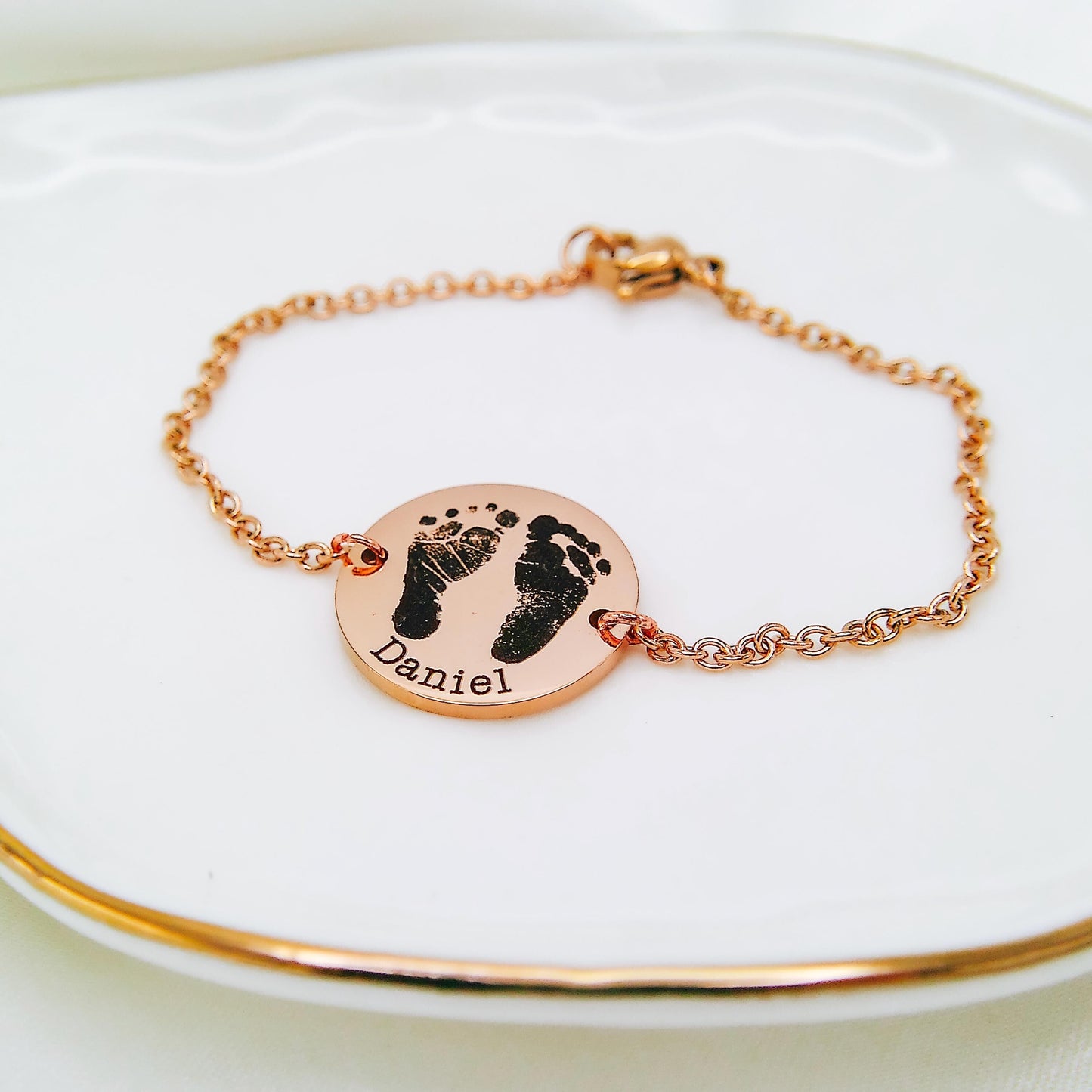 CUSTOM BABY FOOTPRINT BRACELET - Avy + Tay