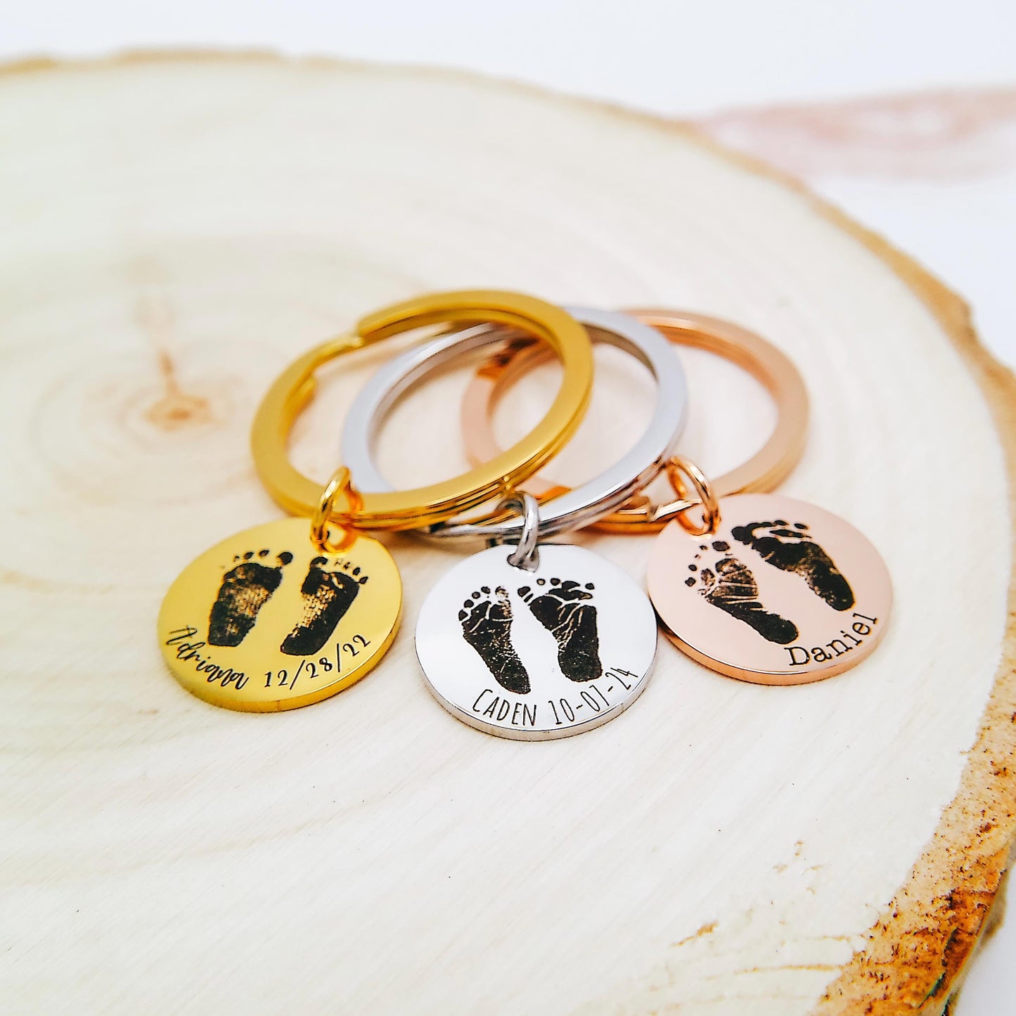 CUSTOM BABY FOOTPRINT KEYCHAIN - Avy + Tay