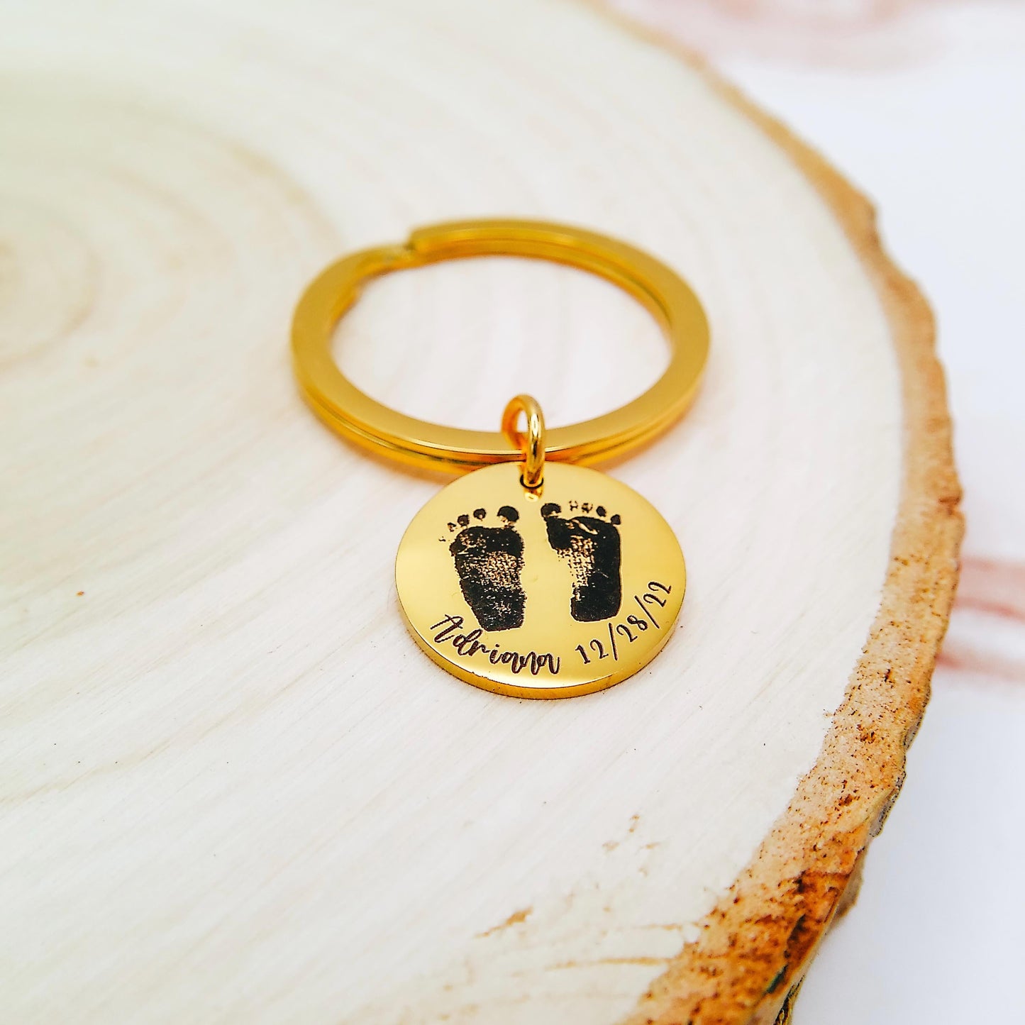 CUSTOM BABY FOOTPRINT KEYCHAIN - Avy + Tay