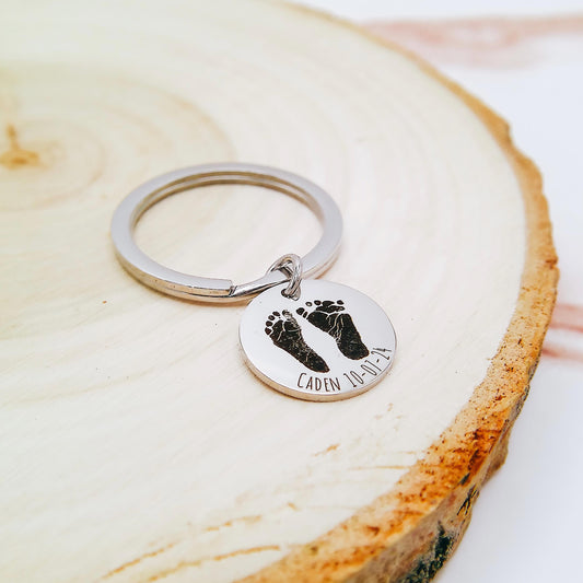 CUSTOM BABY FOOTPRINT KEYCHAIN - Avy + Tay