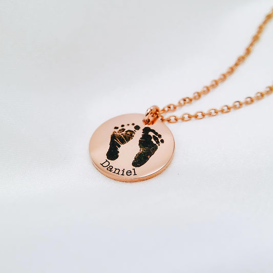 CUSTOM BABY FOOTPRINT NECKLACE - Avy + Tay