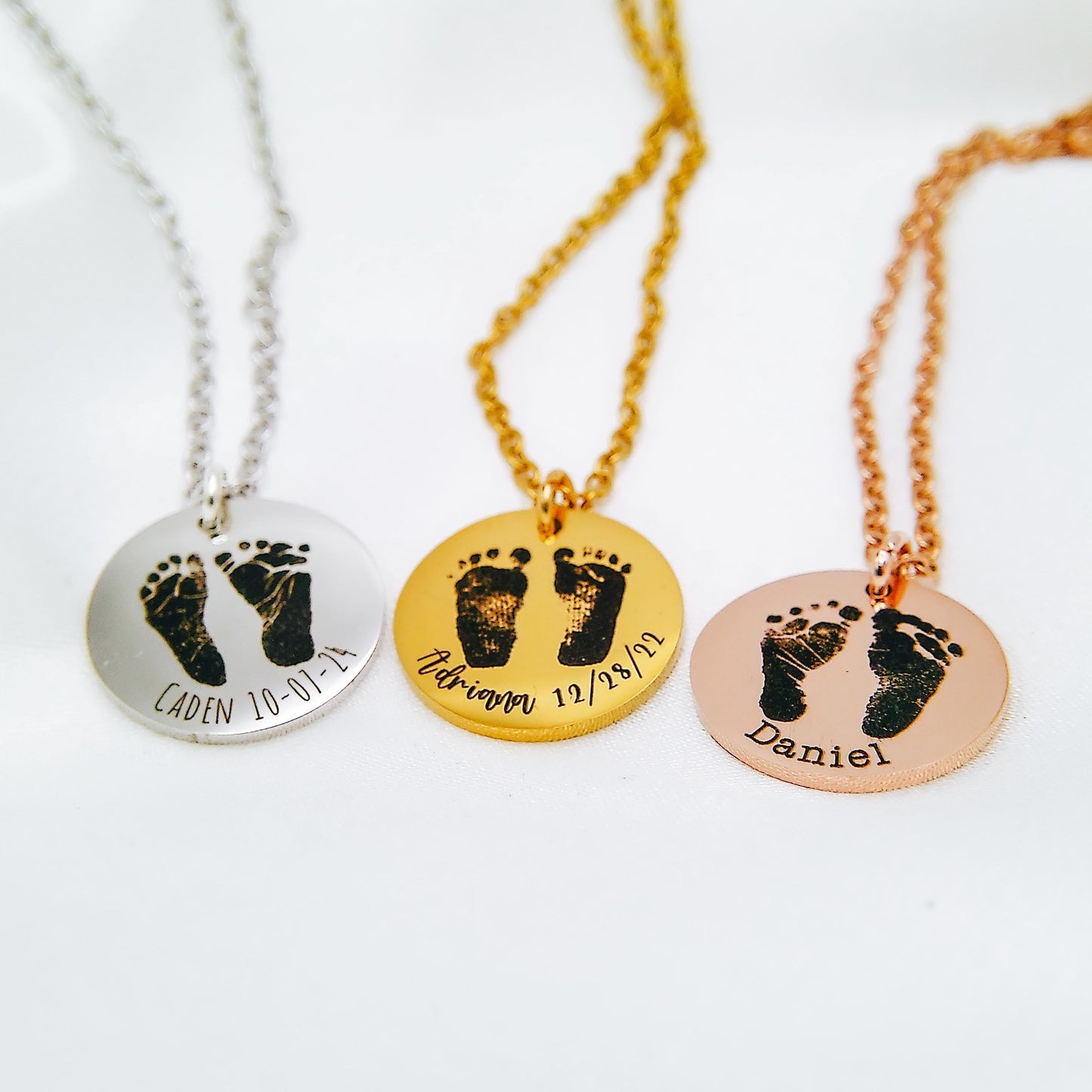 CUSTOM BABY FOOTPRINT NECKLACE - Avy + Tay