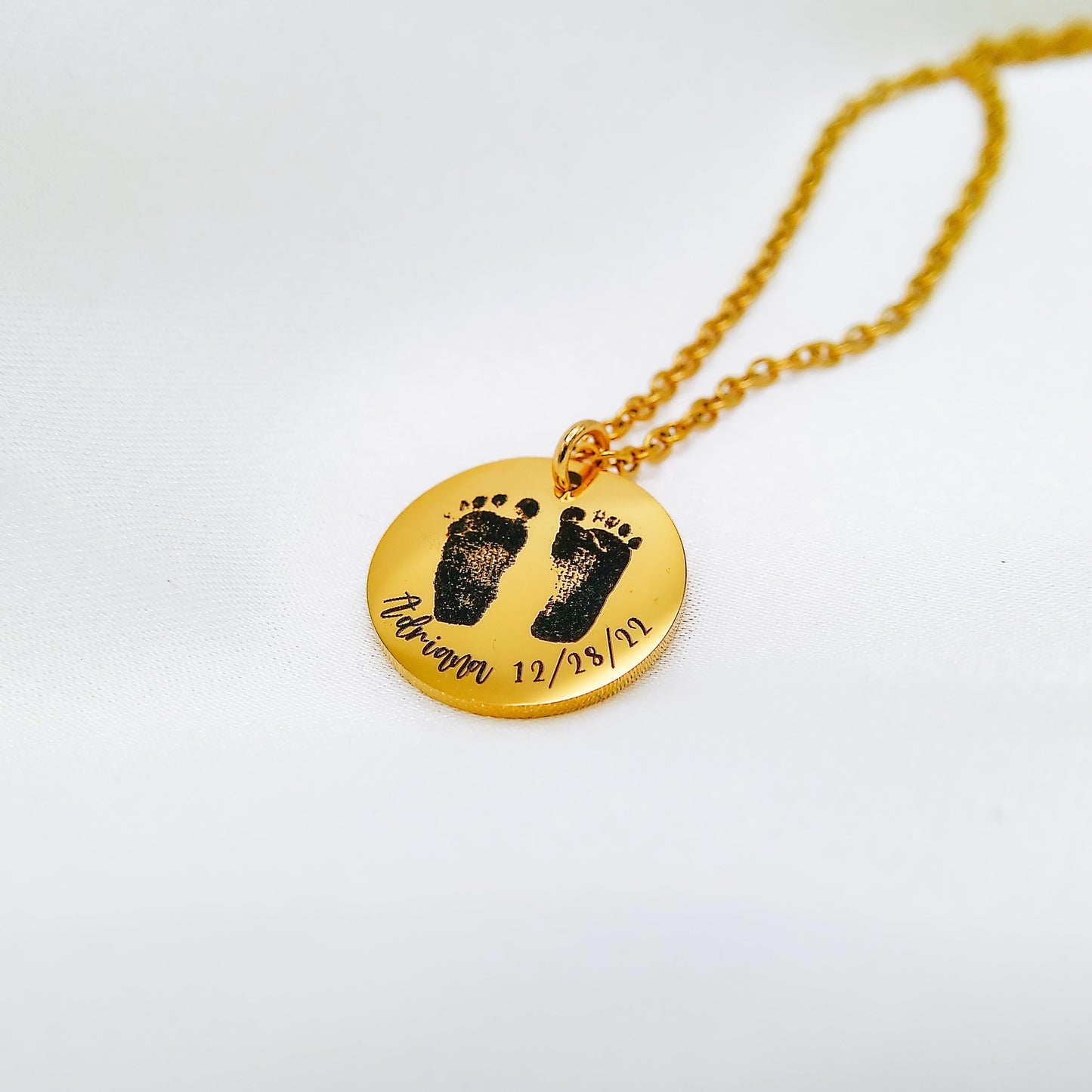 CUSTOM BABY FOOTPRINT NECKLACE - Avy + Tay