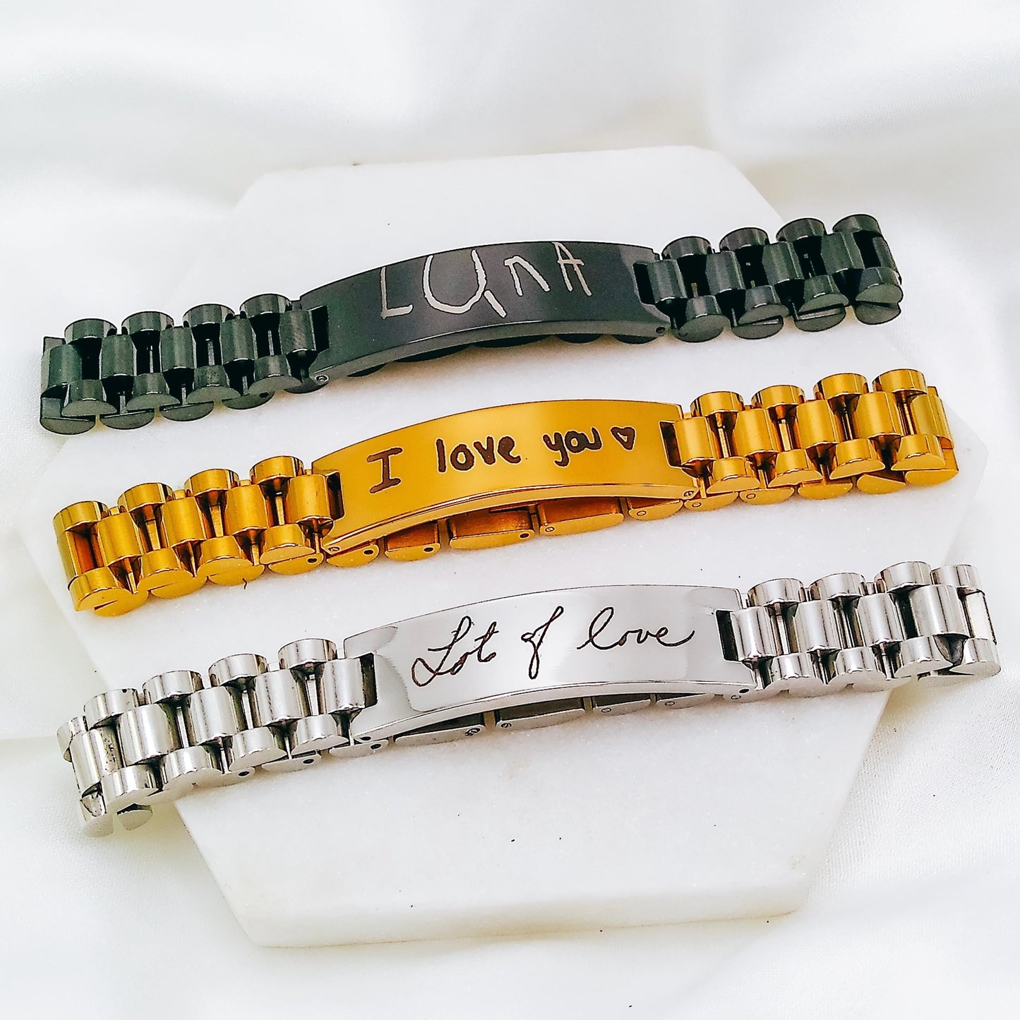 CUSTOM HANDWRITING MEN'S BRACELET - Avy + Tay