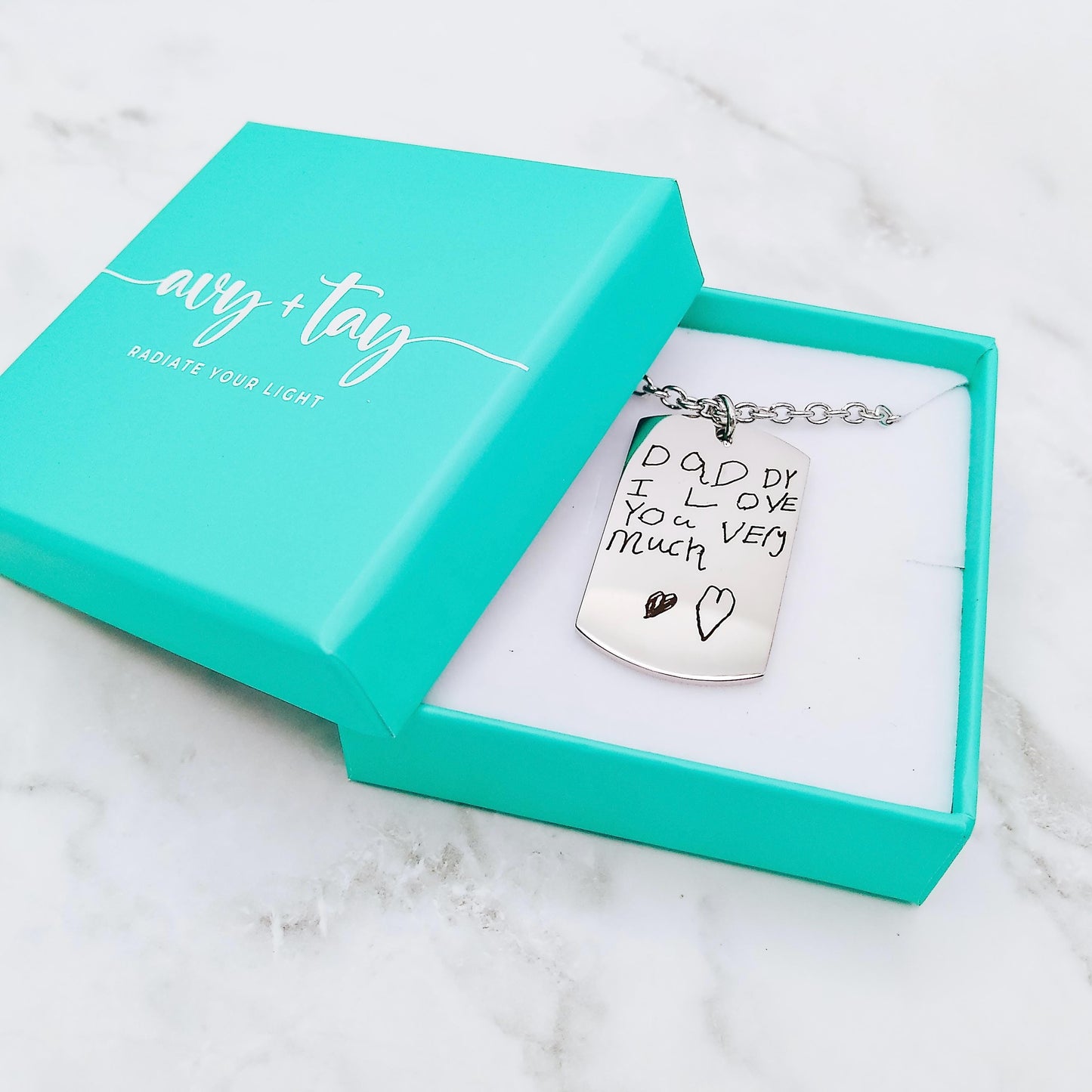 CUSTOM HANDWRITING MEN'S NECKLACE - Avy + Tay