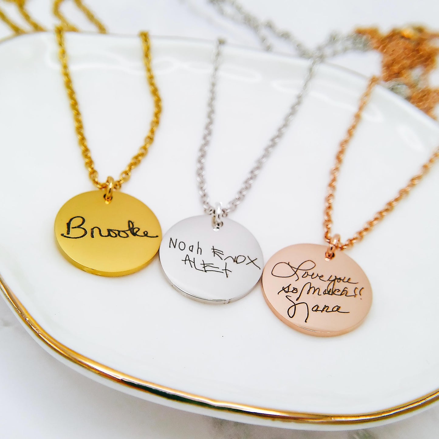 CUSTOM HANDWRITING NECKLACE - Avy + Tay