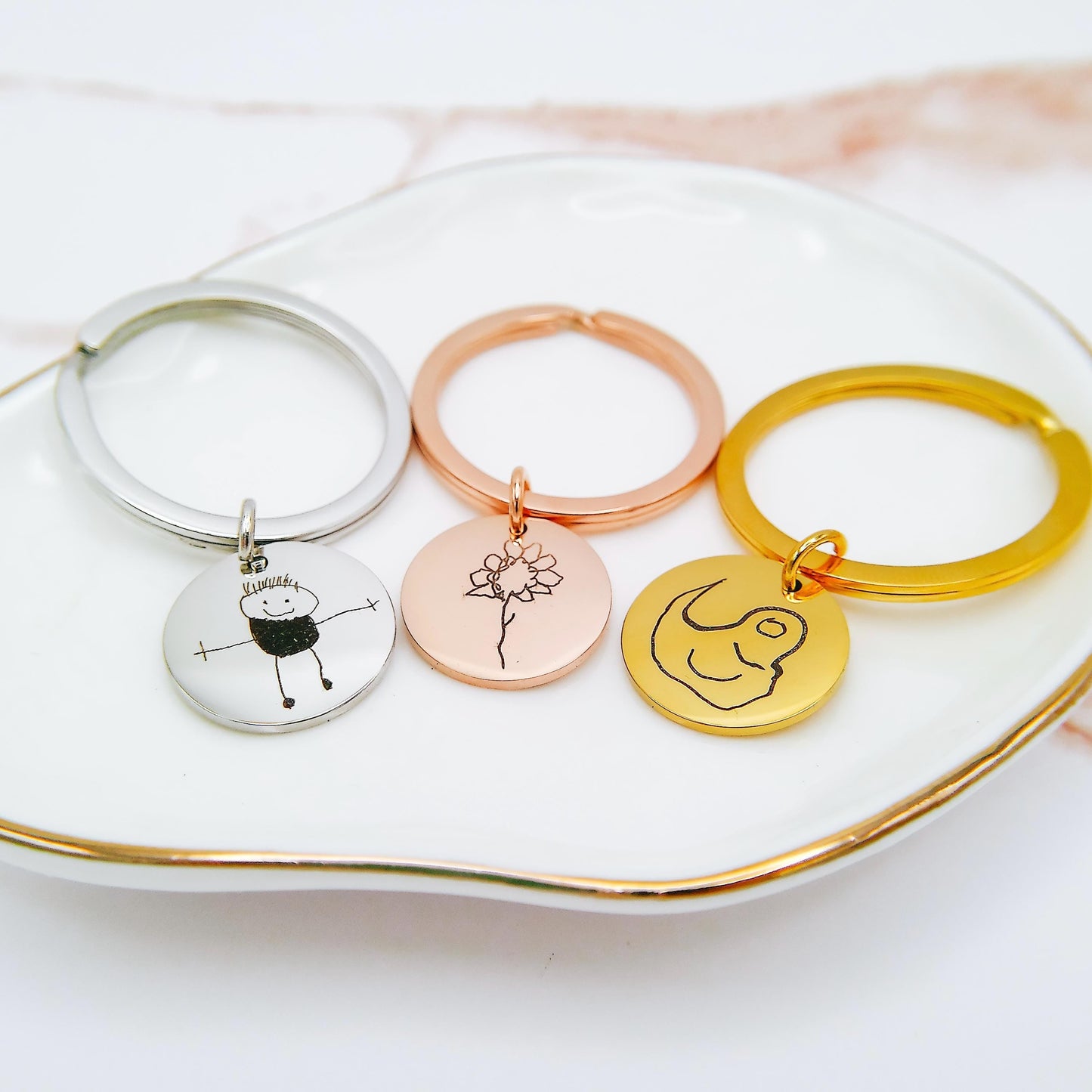 CUSTOM KID'S DRAWING KEYCHAIN - Avy + Tay