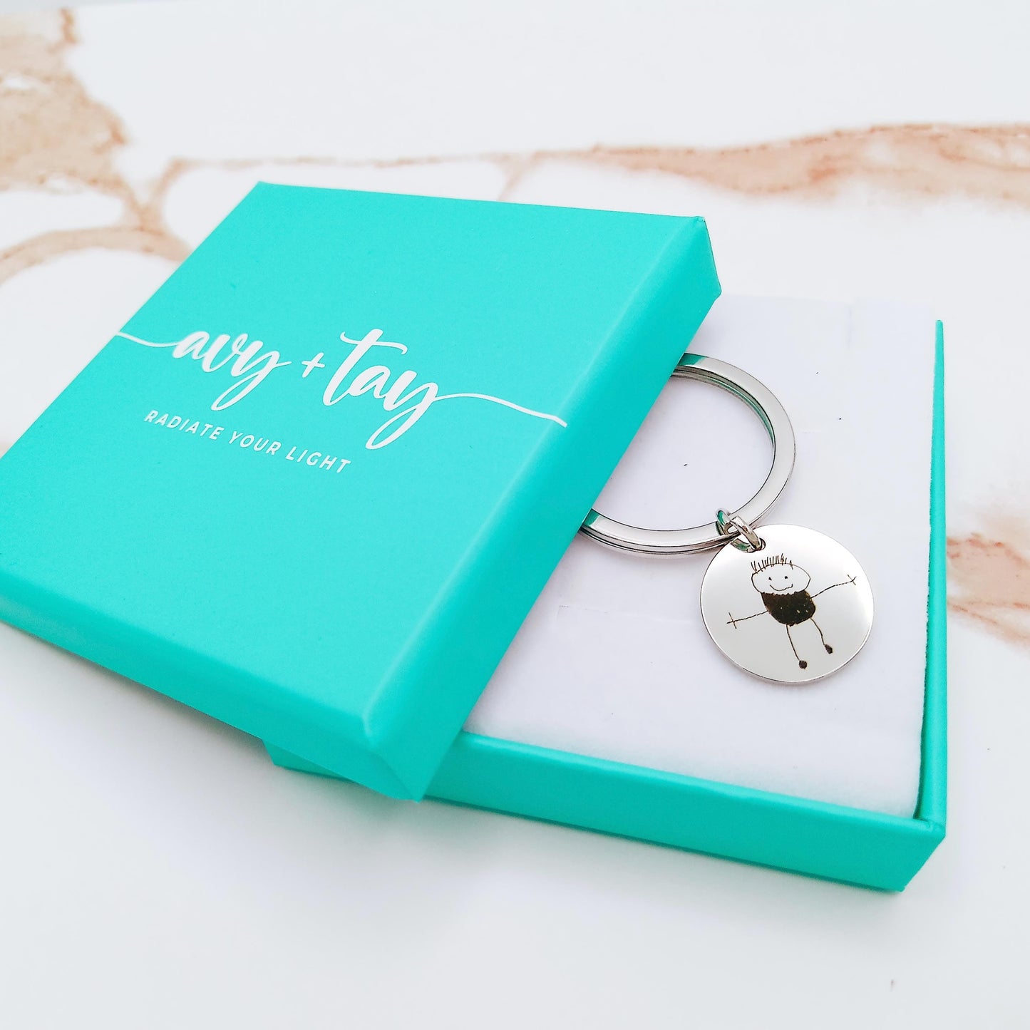 CUSTOM KID'S DRAWING KEYCHAIN - Avy + Tay