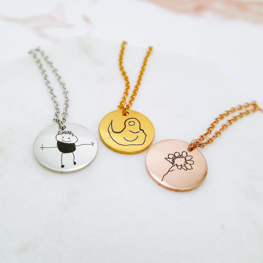 CUSTOM KID'S DRAWING NECKLACE - Avy + Tay