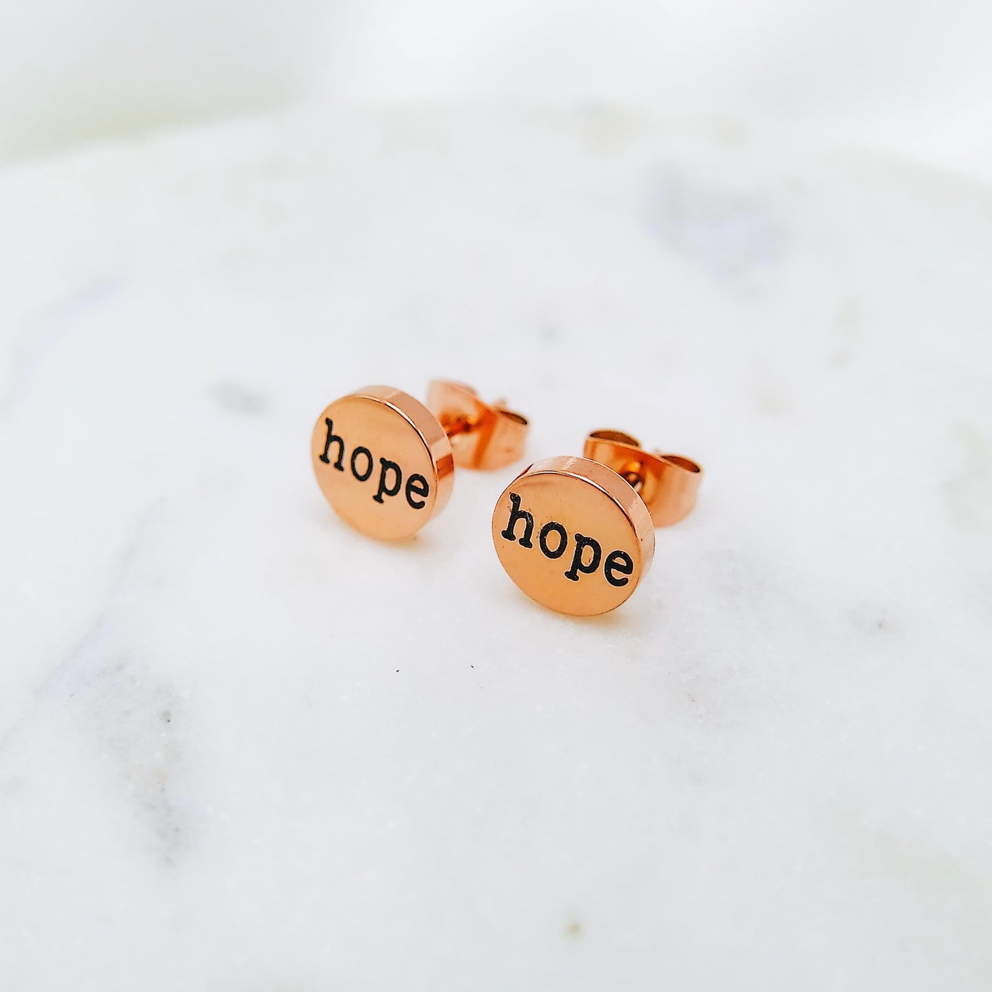 CUSTOM MESSAGE EARRING STUDS - Avy + Tay