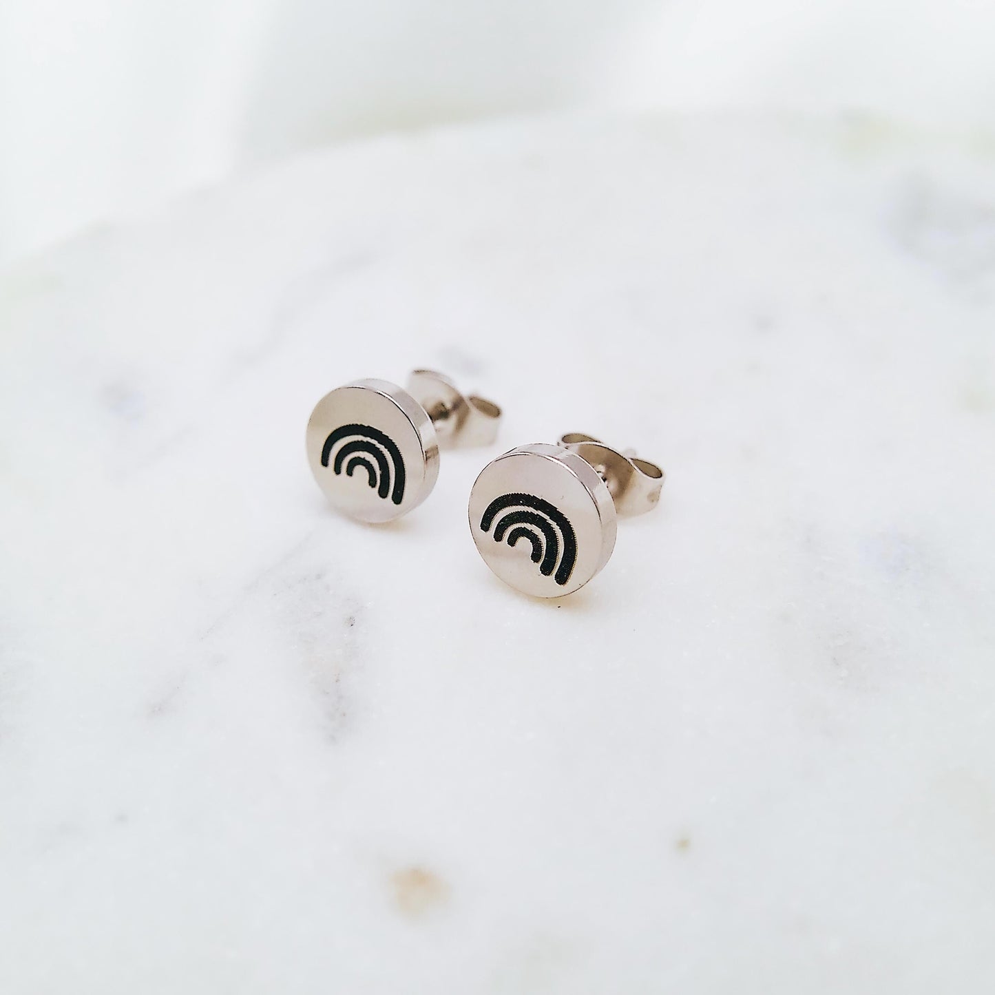 CUSTOM MESSAGE EARRING STUDS - Avy + Tay