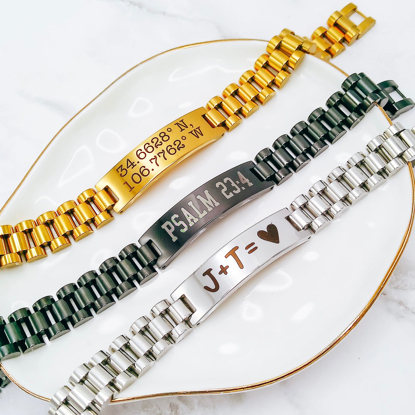CUSTOM MESSAGE MEN'S BRACELET - Avy + Tay