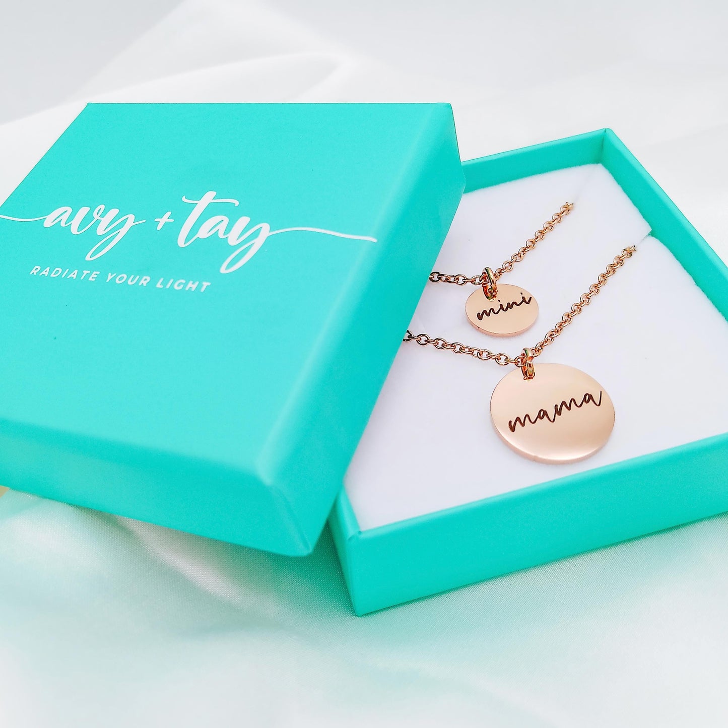 CUSTOM MOMMY + ME NECKLACE SET - Avy + Tay