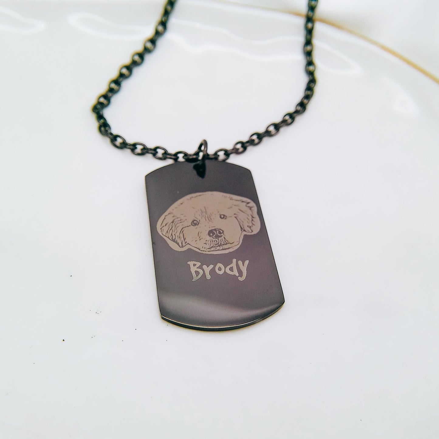 CUSTOM PET PHOTO MEN'S NECKLACE - Avy + Tay