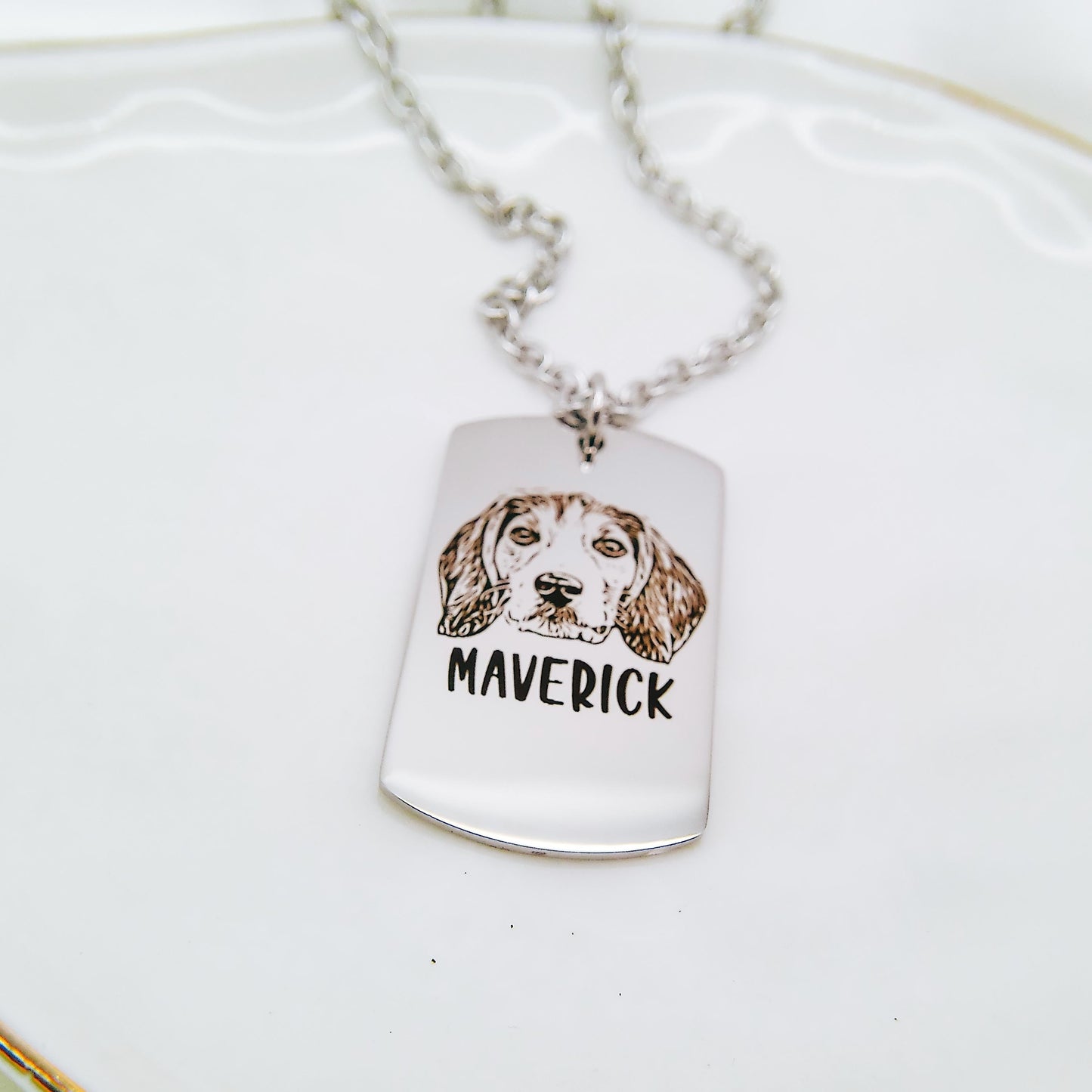 CUSTOM PET PHOTO MEN'S NECKLACE - Avy + Tay