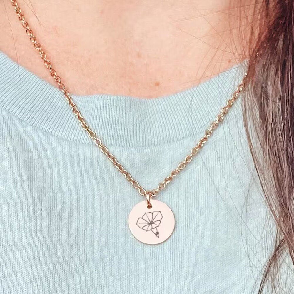 DAINTY BIRTH FLOWER NECKLACE - Avy + Tay