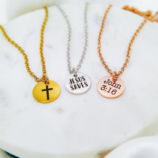 DAINTY CUSTOM FAITH NECKLACE - Avy + Tay