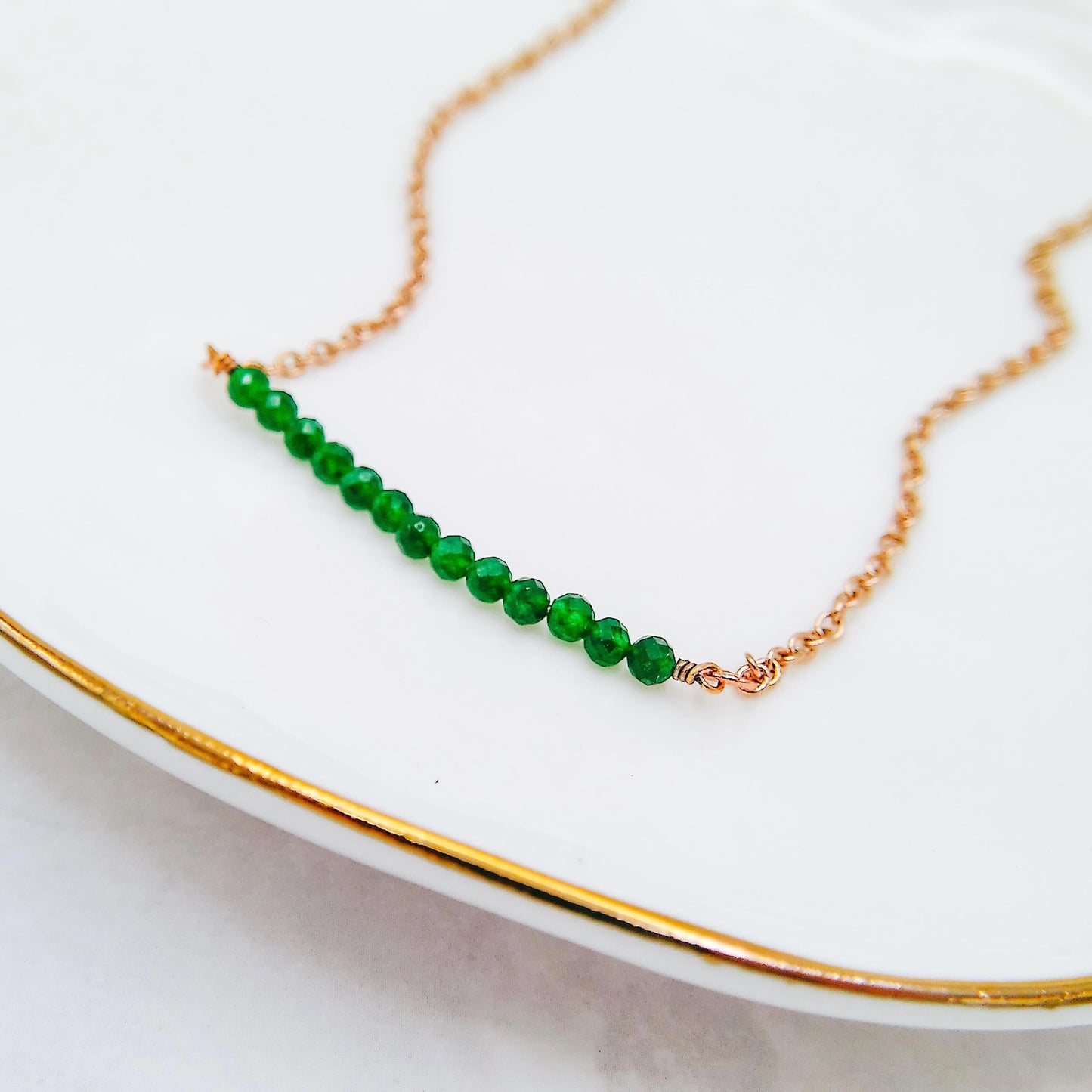 DAINTY RAW BIRTHSTONE BAR NECKLACE - Avy + Tay