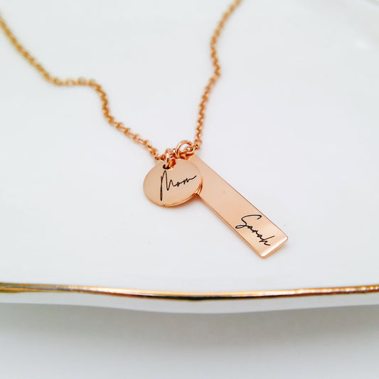 MOM + BAR NAMES NECKLACE - Avy + Tay