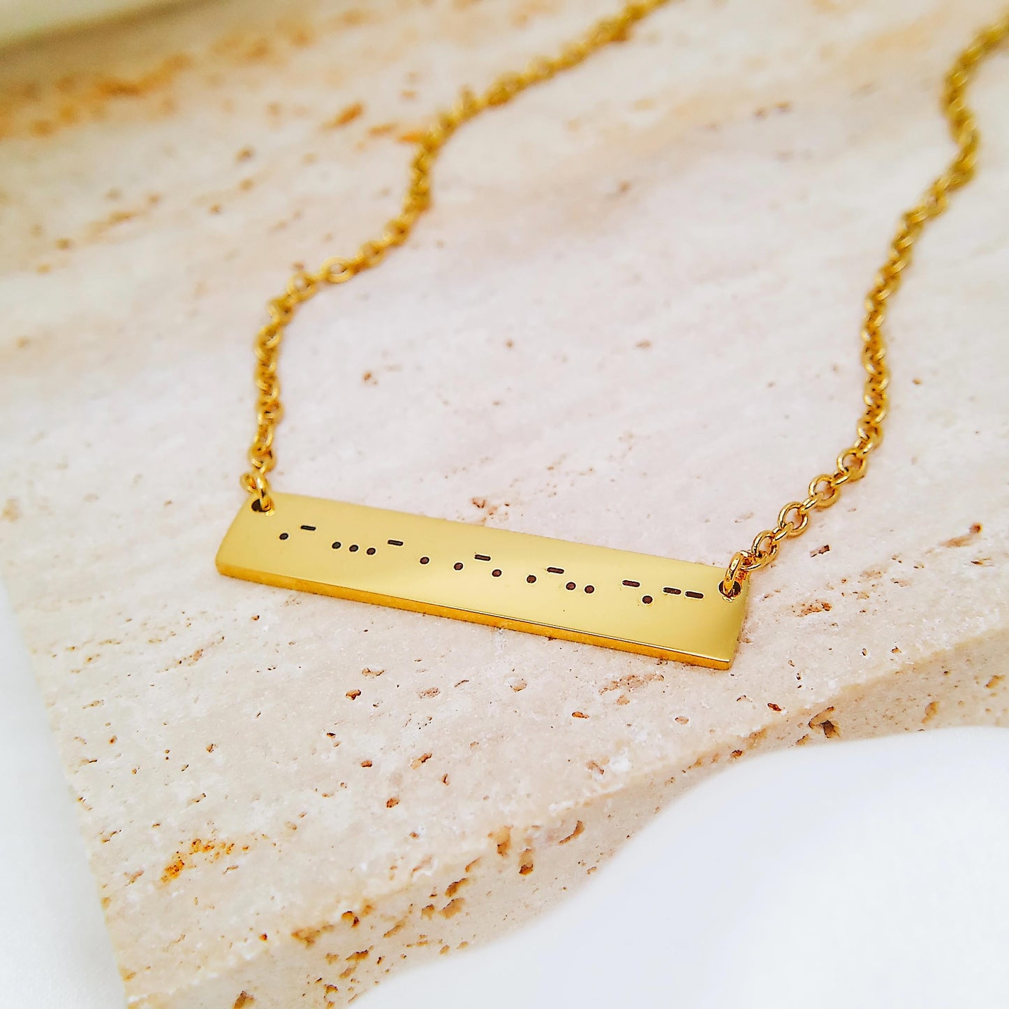 MORSE CODE BAR NECKLACE - Avy + Tay
