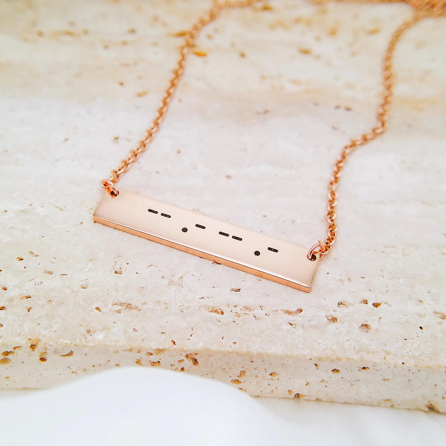 MORSE CODE BAR NECKLACE - Avy + Tay