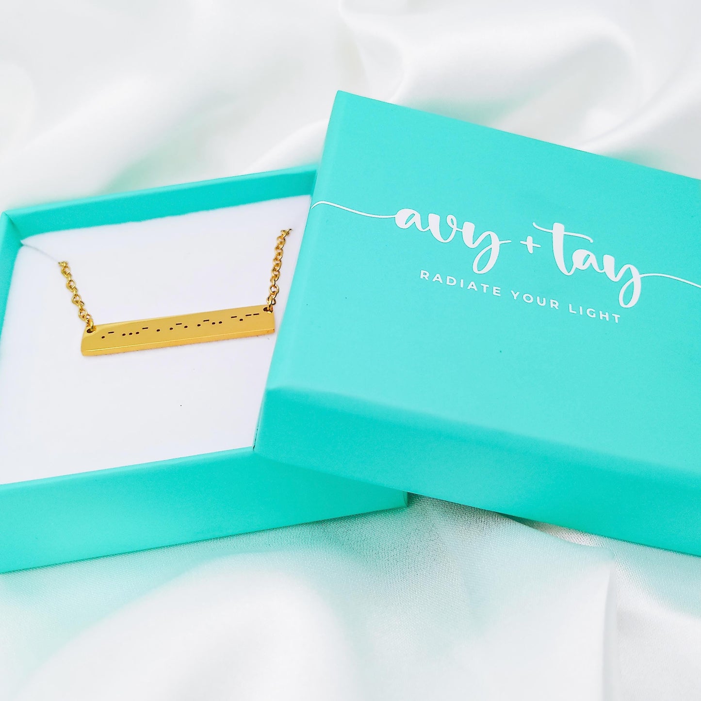 MORSE CODE BAR NECKLACE - Avy + Tay