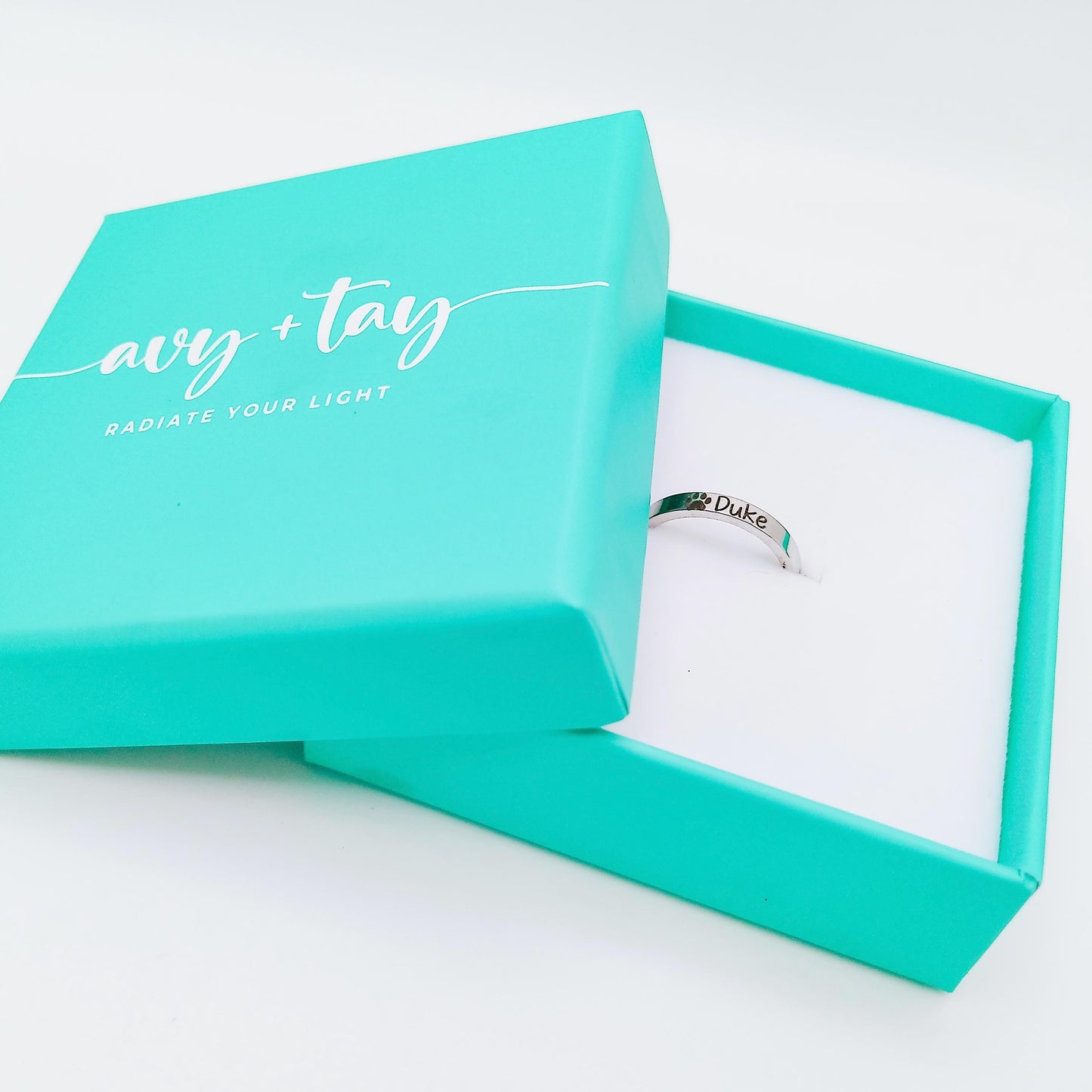 PAW PRINT + NAME RING - Avy + Tay