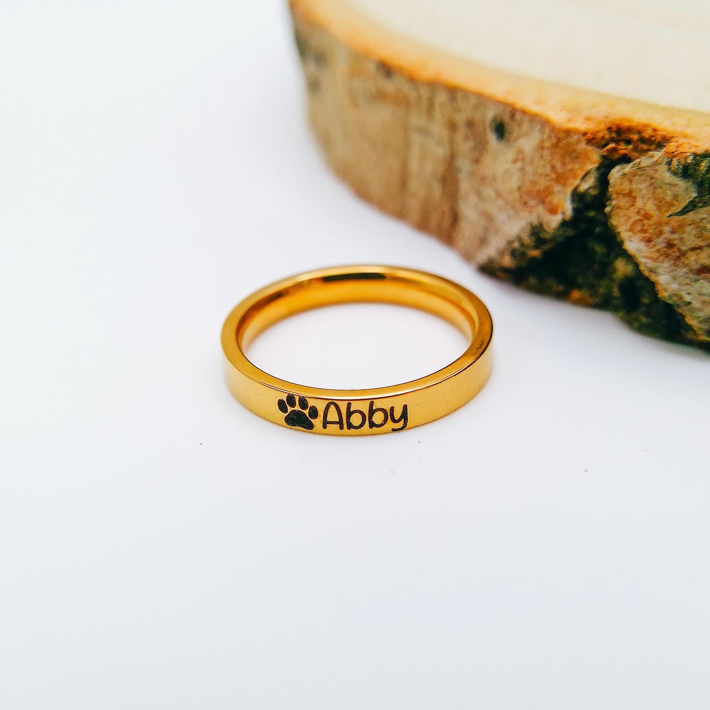 PAW PRINT + NAME RING - Avy + Tay