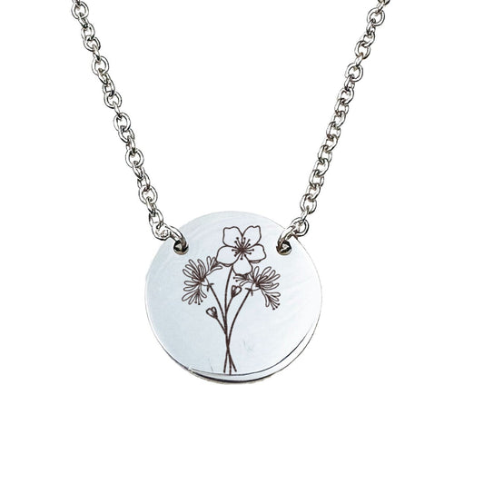 COMBINED BIRTH FLOWER BOUQUET NECKLACE - Avy + Tay