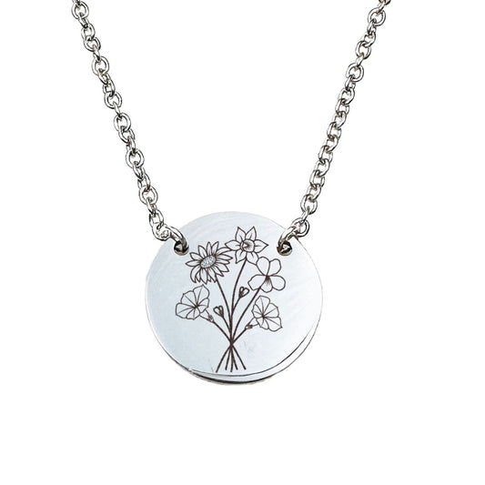COMBINED BIRTH FLOWER BOUQUET NECKLACE - Avy + Tay