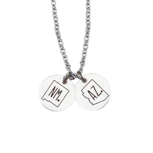 DAINTY LONG DISTANCE STATE NECKLACE - Avy + Tay
