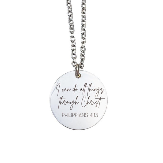 I CAN DO ALL THINGS THROUGH CHRIST PHILIPPIANS 4:13 NECKLACE - Avy + Tay