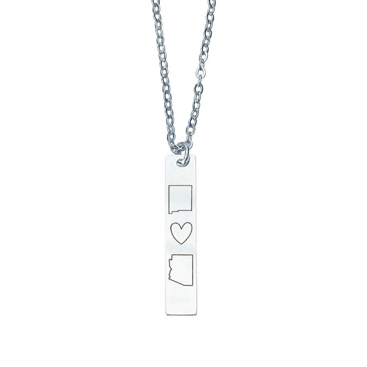 LONG DISTANCE STATE BAR NECKLACE - Avy + Tay