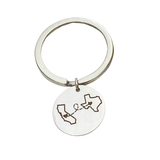 LONG DISTANCE STATE KEYCHAIN - Avy + Tay