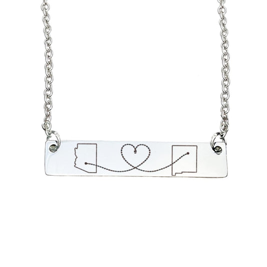LONG DISTANCE STATE NECKLACE - Avy + Tay