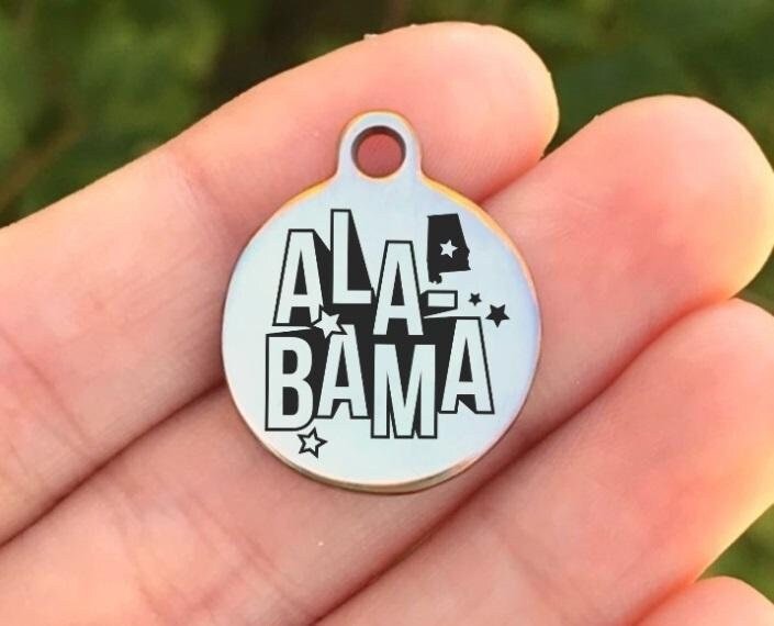 Alabama Charms Custom Engraved Charms Personalized Stainless Steel Charms BULK Options ZF1521 - Avy + Tay