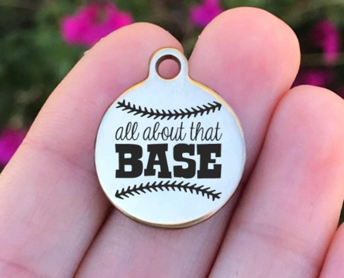 All About That Base Charms Custom Engraved Charms Personalized Stainless Steel Charms BULK Options ZF767 - Avy + Tay