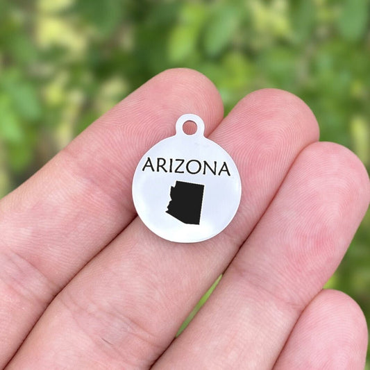 Arizona Charms Custom Engraved Charms Personalized Stainless Steel Charms BULK Options ZF57 - Avy + Tay