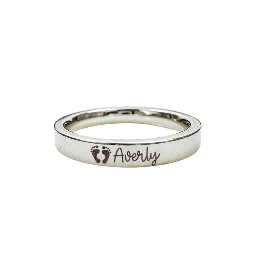 BABY FEET + NAME RING - Avy + Tay