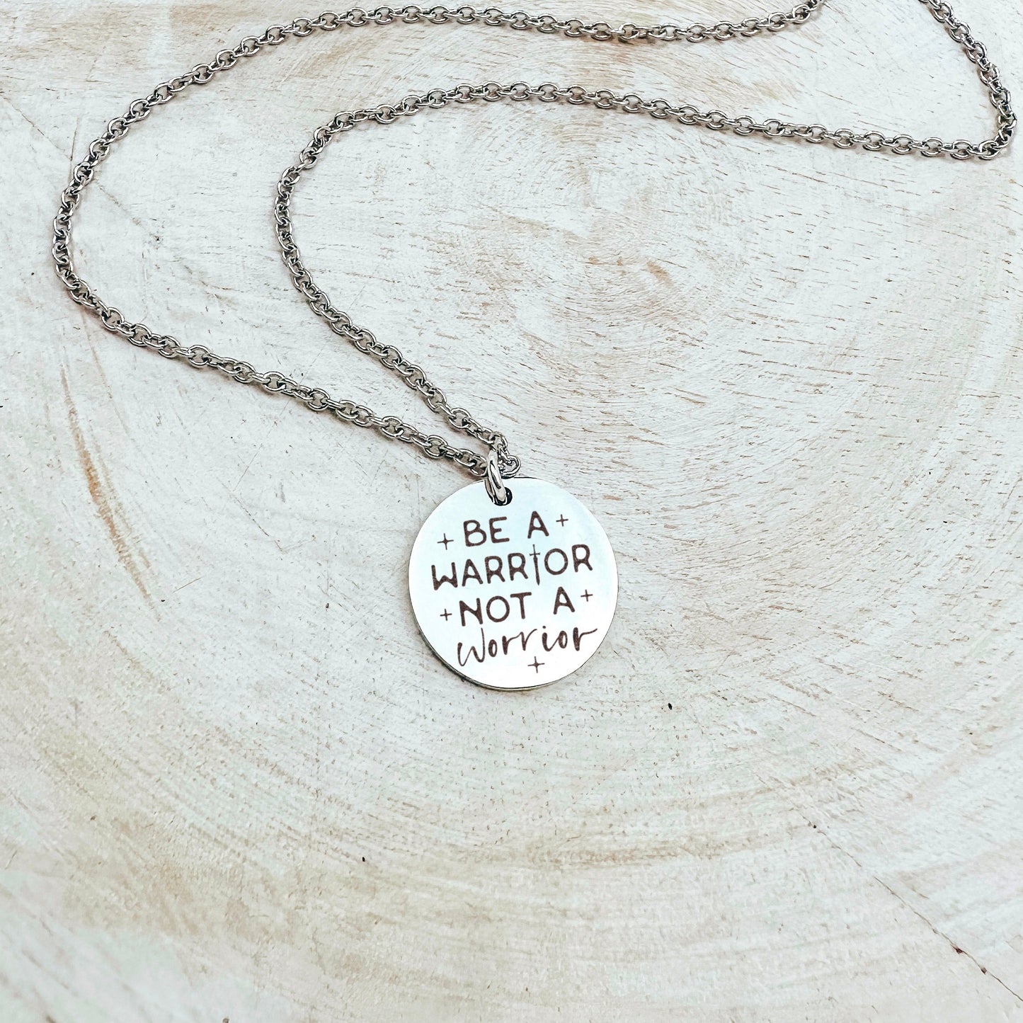 BE A WARRIOR NOT A WORRIOR NECKLACE - Avy + Tay