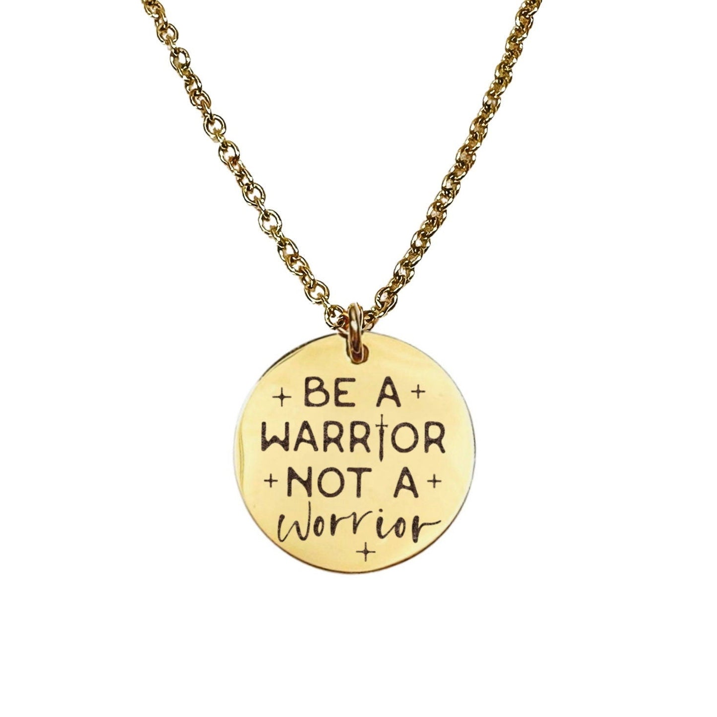 BE A WARRIOR NOT A WORRIOR NECKLACE - Avy + Tay